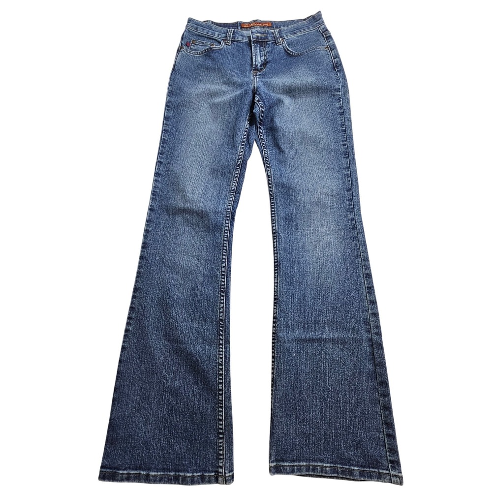 Z. Cavaricci Flare Leg Jeans Womens Size 4 Blue Medium Wash Stretch Denim Pants